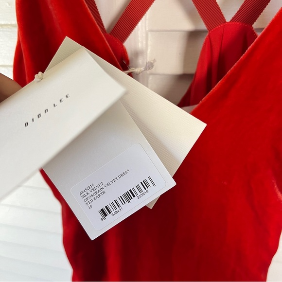 Dion Lee Red Velvet Midi Dress - Picture 3 of 6